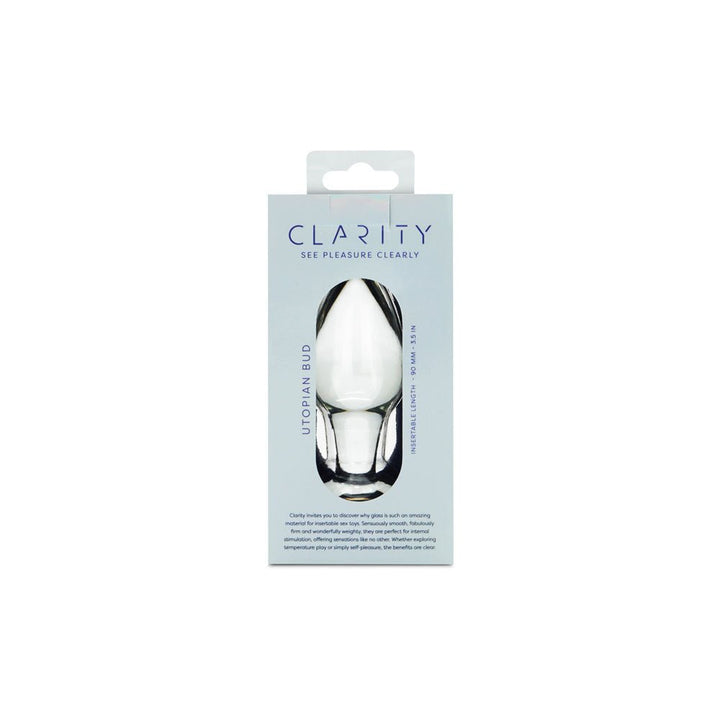 Clarity - Utopian Bud - Clear 8.9 cm Glass Butt Plug – Sex toys NZ by Naughtyhut. Discreet delivery nationwide.