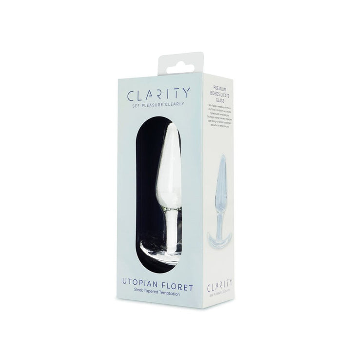 Clarity - Utopian Floret - Clear 11 cm Glass Butt Plug – Sex toys NZ by Naughtyhut. Discreet delivery nationwide.