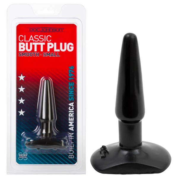 Classic Butt Plug - Black 11.5 cm (4.5'') Small Smooth Butt Plug – Sex toys NZ by Naughtyhut. Discreet delivery nationwide.