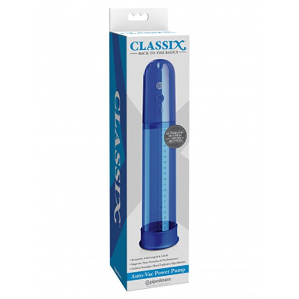 Classix Auto - Vac Power Pump - Blue Powered Penis Pump – Sex toys NZ by Naughtyhut. Discreet delivery nationwide.