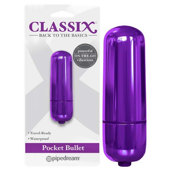 Classix Pocket Bullet - Metallic Purple 5.6 cm Bullet – Sex toys NZ by Naughtyhut. Discreet delivery nationwide.