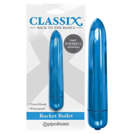 Buy Classix Rocket Bullet - Metallic Blue 8.9 cm Bullet – Naughtyhut NZ sex toys online. Discreet delivery & top brands.