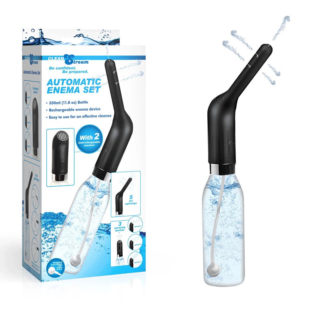 Buy CleanStream Automatic Enema Set - USB Rechargeable Douche - 350 ml Capacity – Naughtyhut NZ sex toys online. Discreet delivery & top brands.