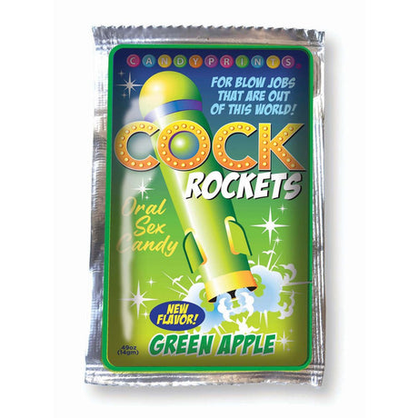 Buy Cock Rockets - Green Apple - Green Apple Flavoured Oral Sex Candy - 15 grams – Naughtyhut NZ sex toys online. Discreet delivery & top brands.