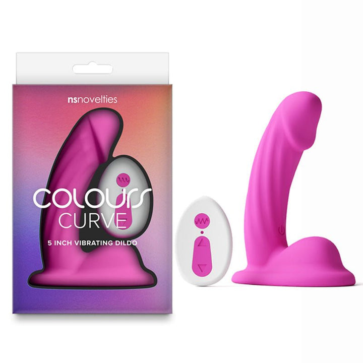 Colours Curve - Vibrating 5'' Dildo - Pink - Pink 12.6 cm USB Rechargeable Vibrating Dildo with Wireless Remote – Sex toys NZ by Naughtyhut. Discreet delivery nationwide.