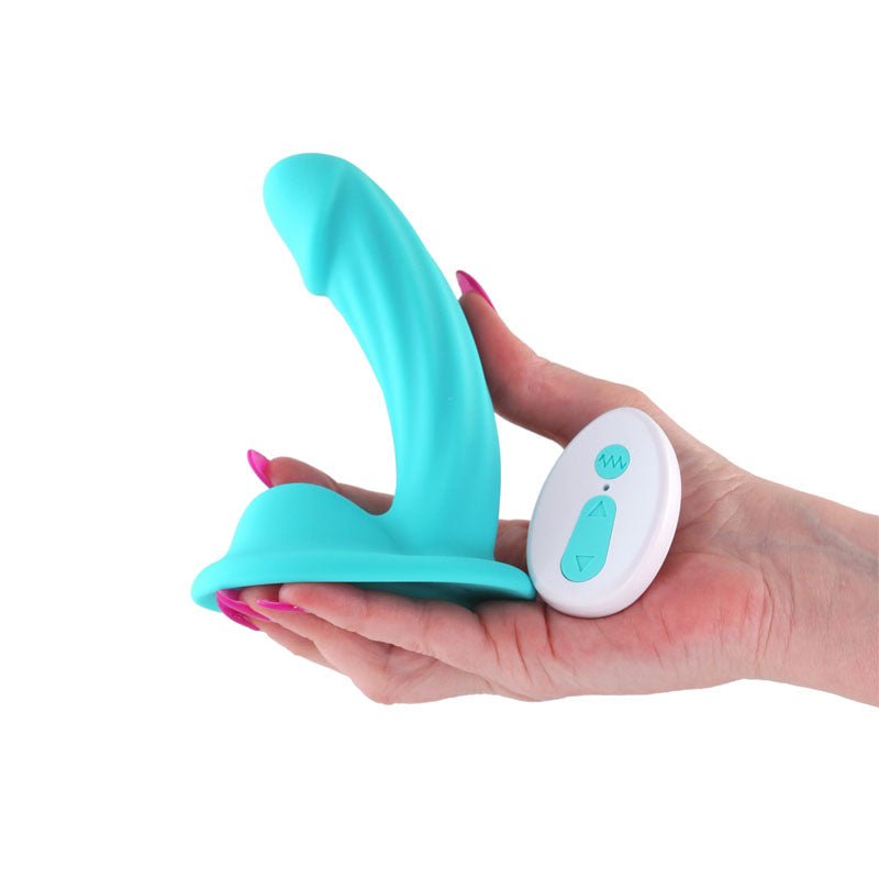 Colours Curve - Vibrating 5'' Dildo - Teal - Teal 12.6 cm USB Rechargeable Vibrating Dildo with Wireless Remote – Sex toys NZ by Naughtyhut. Discreet delivery nationwide.