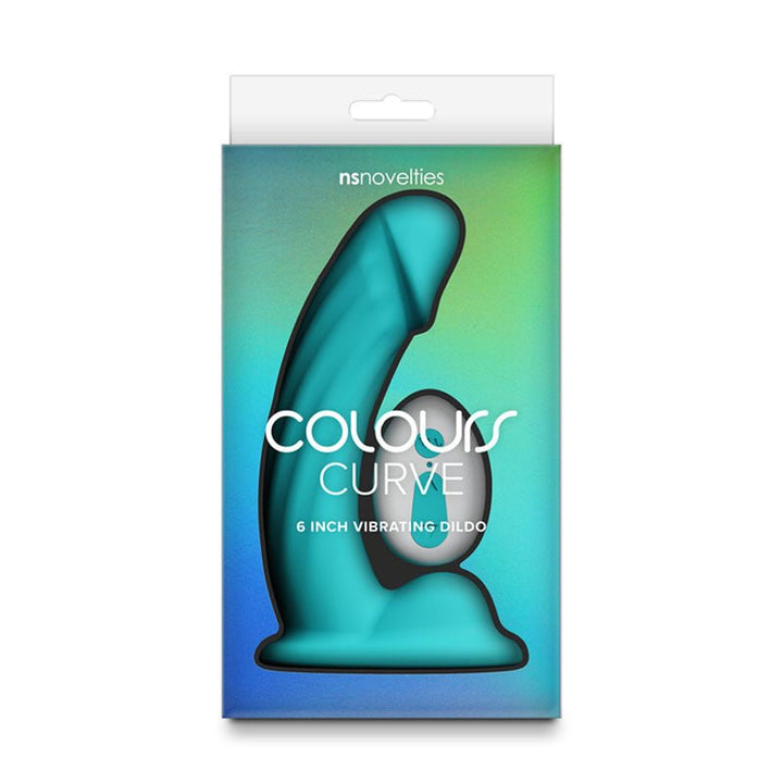 Colours Curve - Vibrating 6'' Dildo - Teal - Teal 16.4 cm USB Rechargeable Vibrating Dildo with Wireless Remote – Sex toys NZ by Naughtyhut. Discreet delivery nationwide.