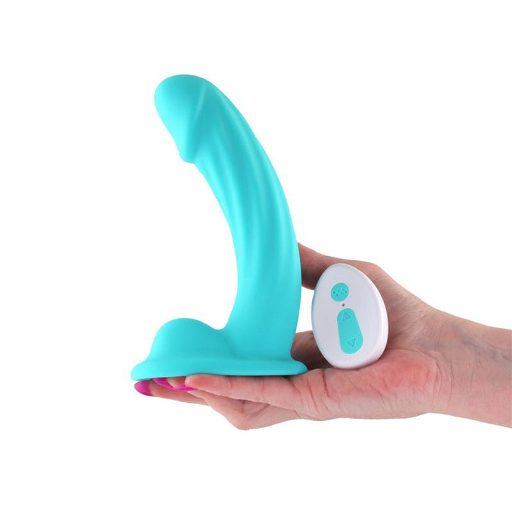 Colours Curve - Vibrating 6'' Dildo - Teal - Teal 16.4 cm USB Rechargeable Vibrating Dildo with Wireless Remote – Sex toys NZ by Naughtyhut. Discreet delivery nationwide.
