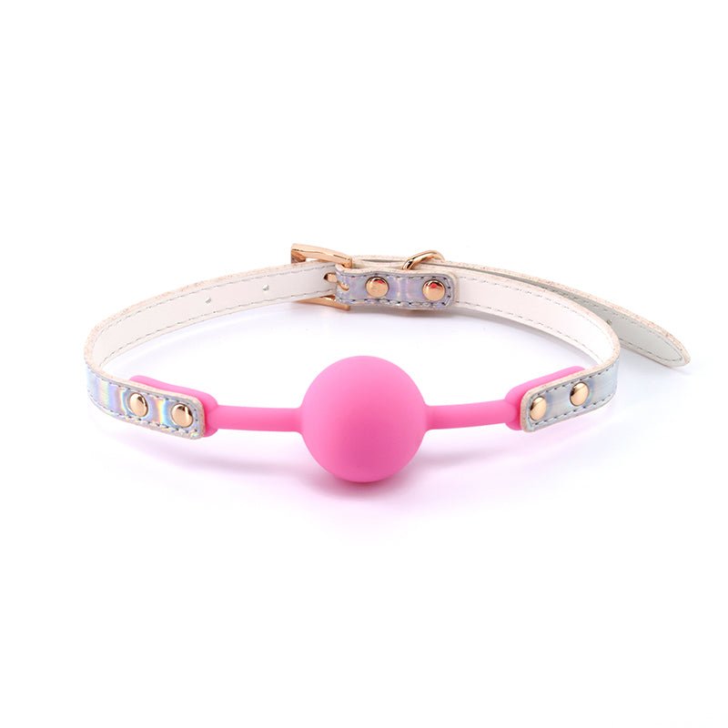 Buy Cosmo Bondage Ball Gag - Rainbow - Metallic Rainbow/Pink Mouth Restraint – Naughtyhut NZ sex toys online. Discreet delivery & top brands.