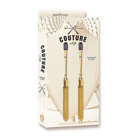 Buy Couture Clip - Shimmer & Chic - Gold Nipple Clamps - Set of 2 – Naughtyhut NZ sex toys online. Discreet delivery & top brands.