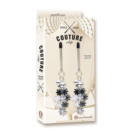 Buy Couture Clip - Silver Falls - Silver Nipple Clamps - Set of 2 – Naughtyhut NZ sex toys online. Discreet delivery & top brands.