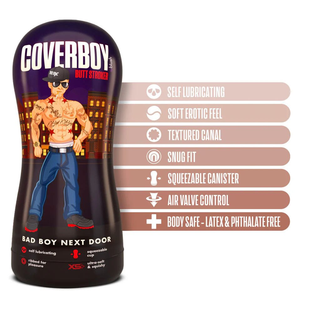 Buy Coverboy Bad Boy Next Door - Flesh Male Ass Stroker – Naughtyhut NZ sex toys online. Discreet delivery & top brands.