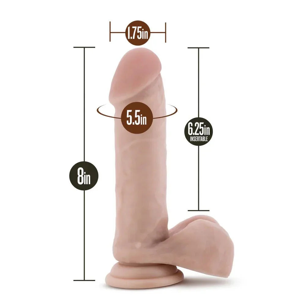 Cowboy dimensions: 8in long, 6.25in insertable, 1.75in wide, 5.5in girth
