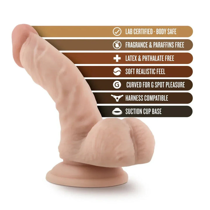Boy In Blue feature panel: curved for G-spot pleasure, harness compatible, suction base