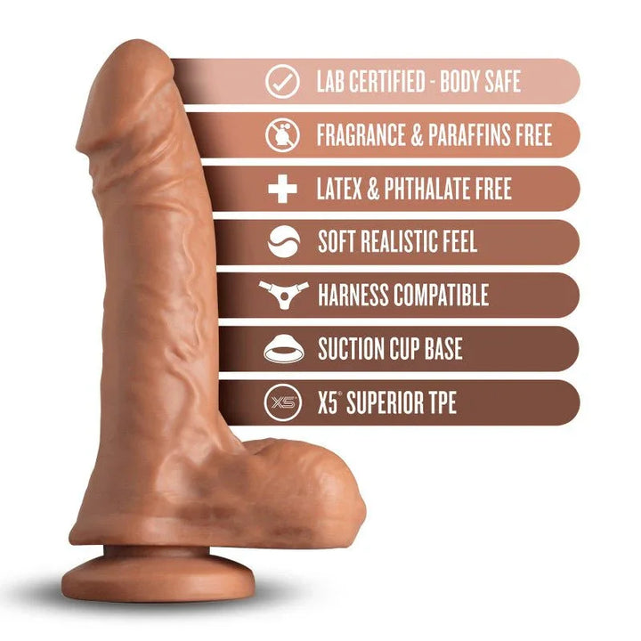 The Secret Agent feature panel: X5 Superior TPE, harness compatible, suction cup base