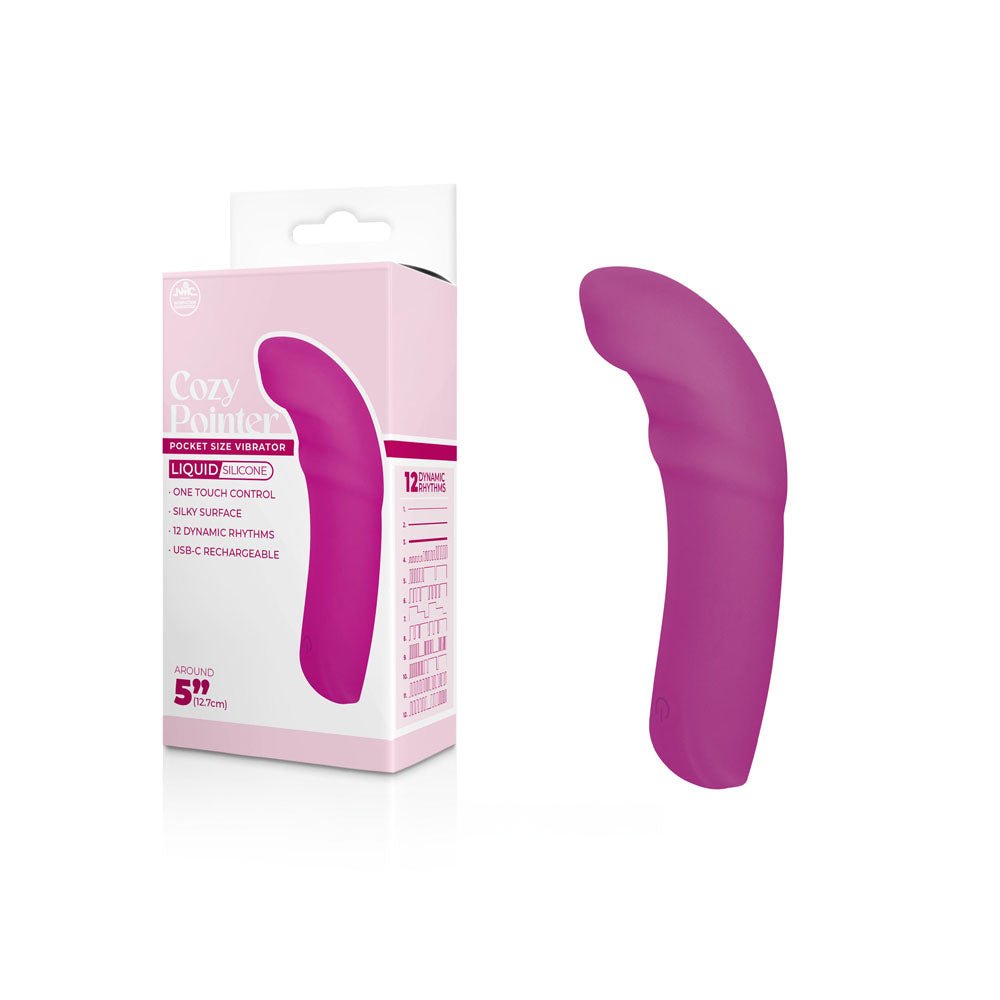 Buy Cozy Pointer - Pink - Pink 12.7 cm USB Rechargeable Curved Mini Vibrator – Naughtyhut NZ sex toys online. Discreet delivery & top brands.