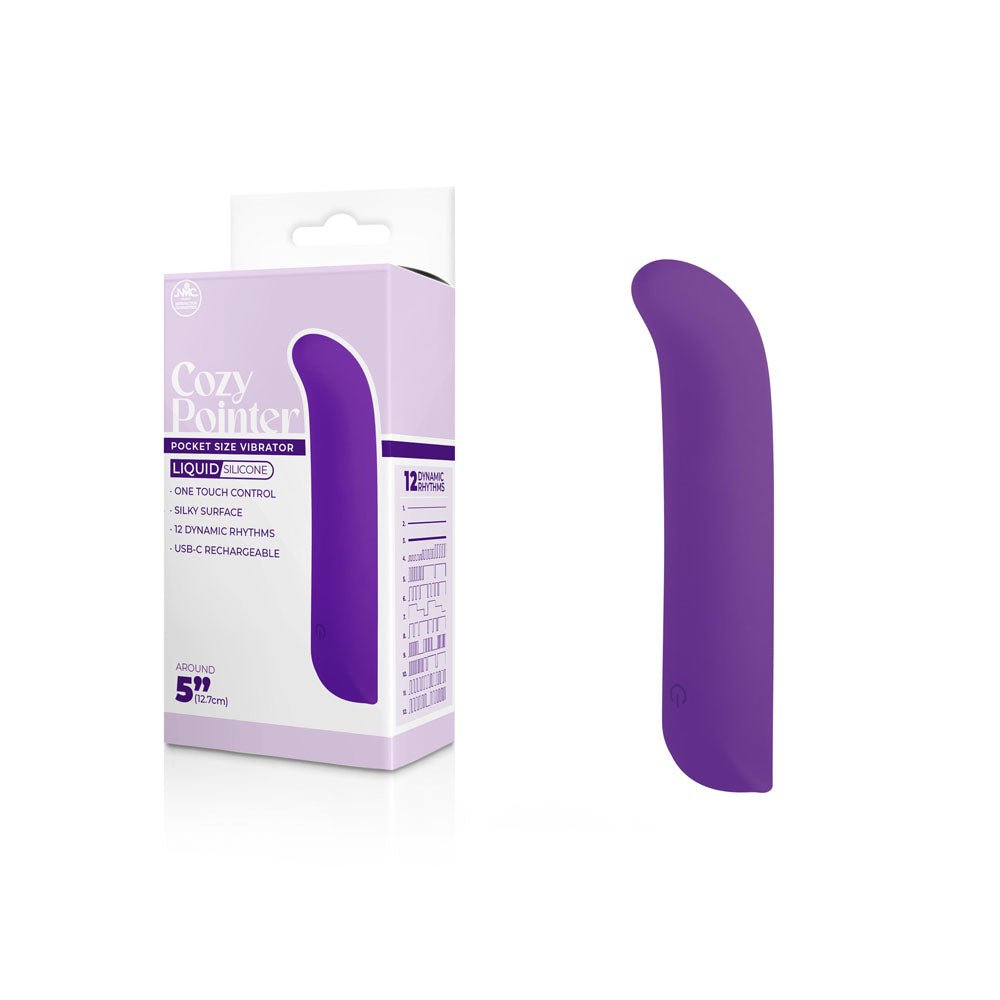 Buy Cozy Pointer - Purple - Purple 12.7 cm USB Rechargeable Mini Vibrator – Naughtyhut NZ sex toys online. Discreet delivery & top brands.