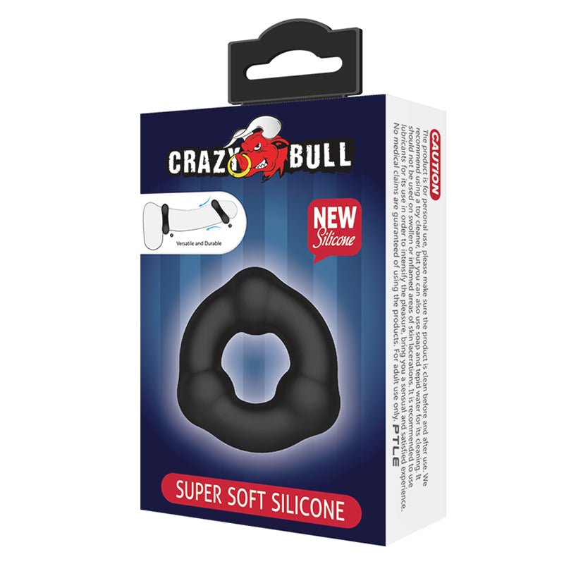 Buy CRAZY BULL Beaded Cock Ring - Black Cock Ring – Naughtyhut NZ sex toys online. Discreet delivery & top brands.