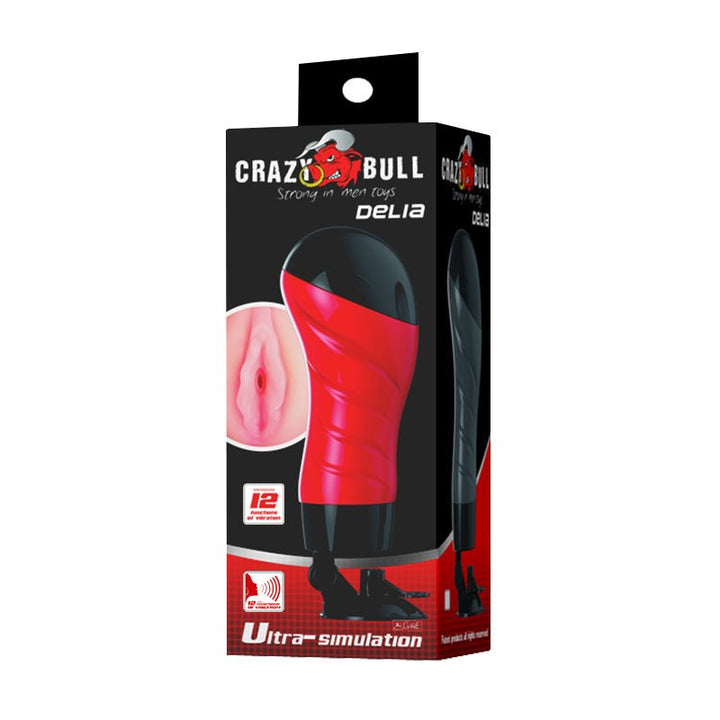 Buy CRAZY BULL DELIA Vibrating Stroker - Flesh Vibrating Vagina Stroker with Suction Base – Naughtyhut NZ sex toys online. Discreet delivery & top brands.