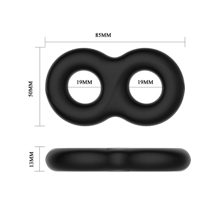 Buy CRAZY BULL Double Donut Cock & Ball Ring - Black Cock & Ball Ring – Naughtyhut NZ sex toys online. Discreet delivery & top brands.