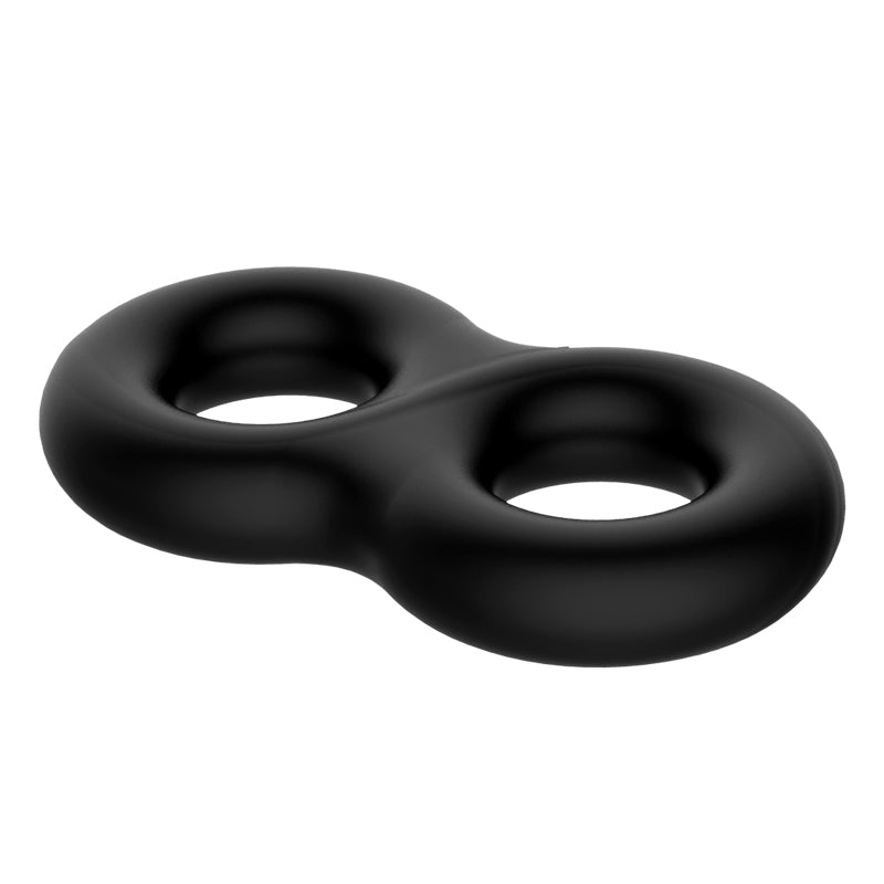 Buy CRAZY BULL Double Donut Cock & Ball Ring - Black Cock & Ball Ring – Naughtyhut NZ sex toys online. Discreet delivery & top brands.