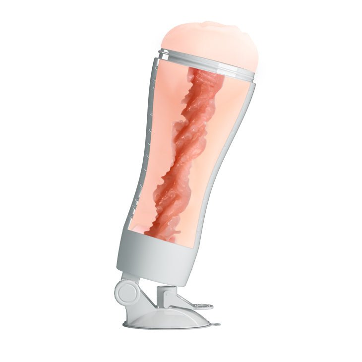 Buy CRAZY BULL FLORA Vibrating Stroker - Flesh USB Rechargeable Vibrating Squeezeable Vagina Stroker with Suction Base – Naughtyhut NZ sex toys online. Discreet delivery & top brands.