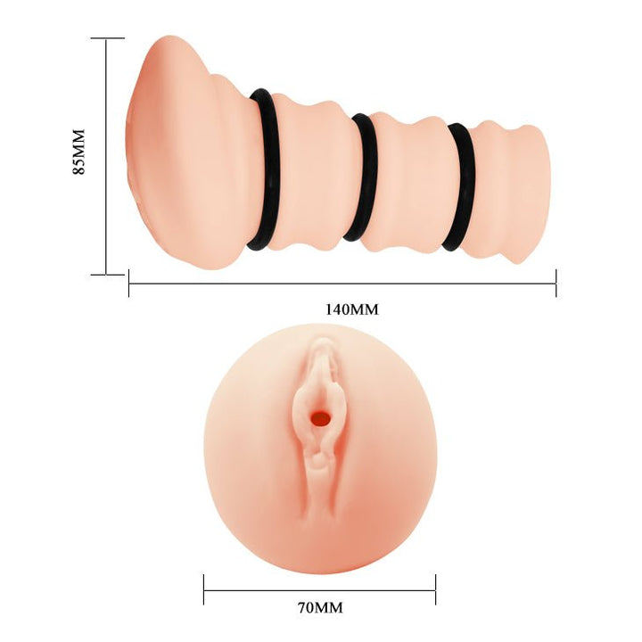 Buy CRAZY BULL ROSSI Vagina Stroker - Flesh Vagina Stroker with Tightening Rings – Naughtyhut NZ sex toys online. Discreet delivery & top brands.