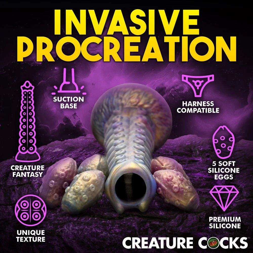 Deep Invader feature panel headed Invasive Procreation, showing the hollow tunnel and eggs