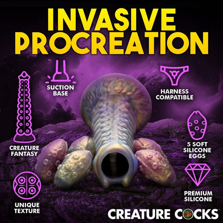Deep Invader feature panel headed Invasive Procreation, showing the hollow tunnel and eggs
