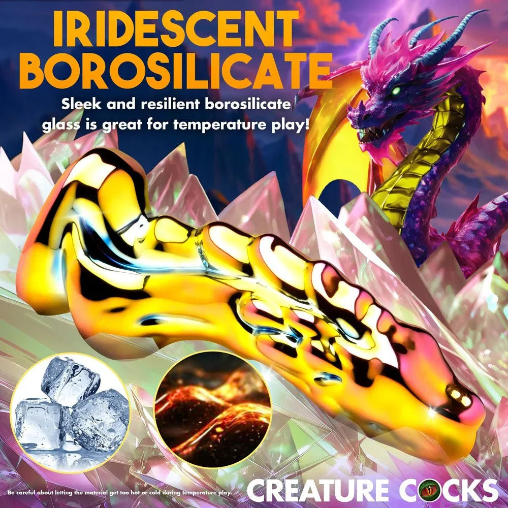Creature Cocks Dragon Glass - Coloured 15.7 cm Glass Fantasy Dildo – Sex toys NZ by Naughtyhut. Discreet delivery nationwide.