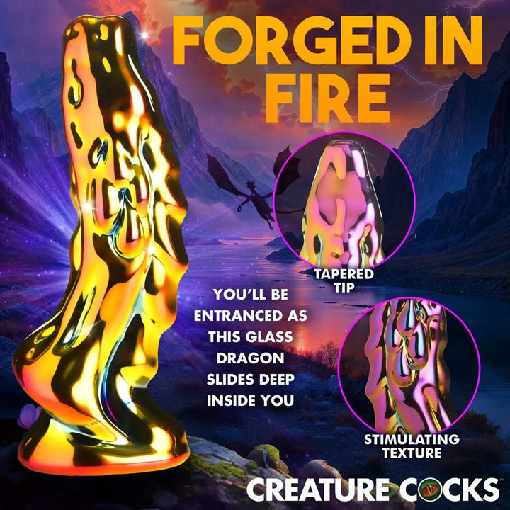 Creature Cocks Dragon Glass - Coloured 15.7 cm Glass Fantasy Dildo – Sex toys NZ by Naughtyhut. Discreet delivery nationwide.