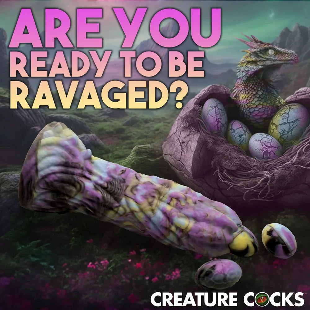 Dragon Spawn panel headed Are You Ready To Be Ravaged, dildo lying beside a dragon nest