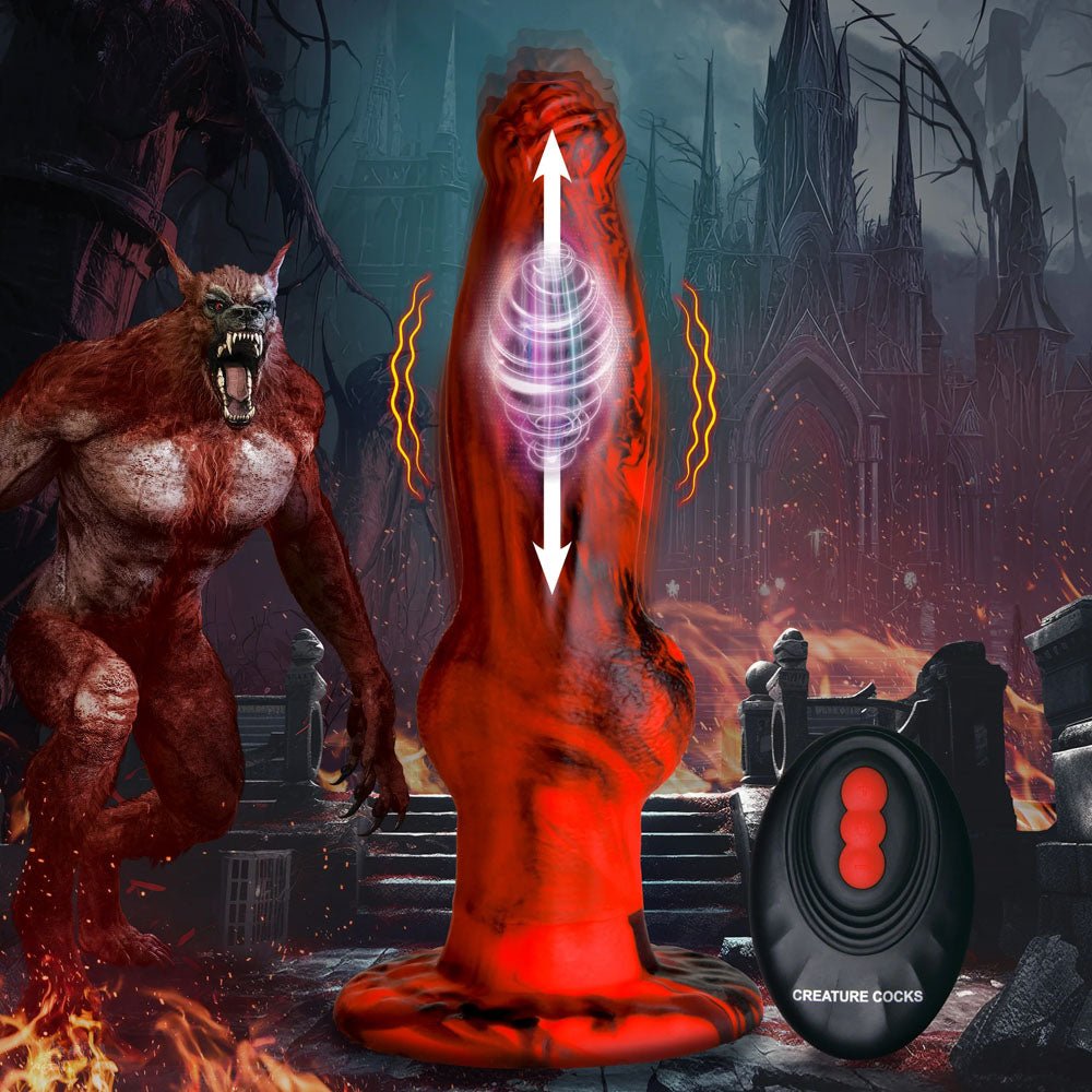 Buy Creature Cocks Hell Wolf - Red 22 cm USB Rechargeable Thrusting Fantasy Dildo – Naughtyhut NZ sex toys online. Discreet delivery & top brands.