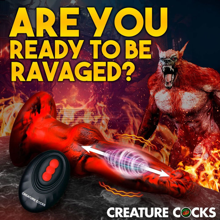 Buy Creature Cocks Hell Wolf - Red 22 cm USB Rechargeable Thrusting Fantasy Dildo – Naughtyhut NZ sex toys online. Discreet delivery & top brands.