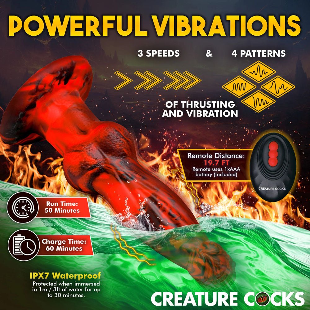 Buy Creature Cocks Hell Wolf - Red 22 cm USB Rechargeable Thrusting Fantasy Dildo – Naughtyhut NZ sex toys online. Discreet delivery & top brands.