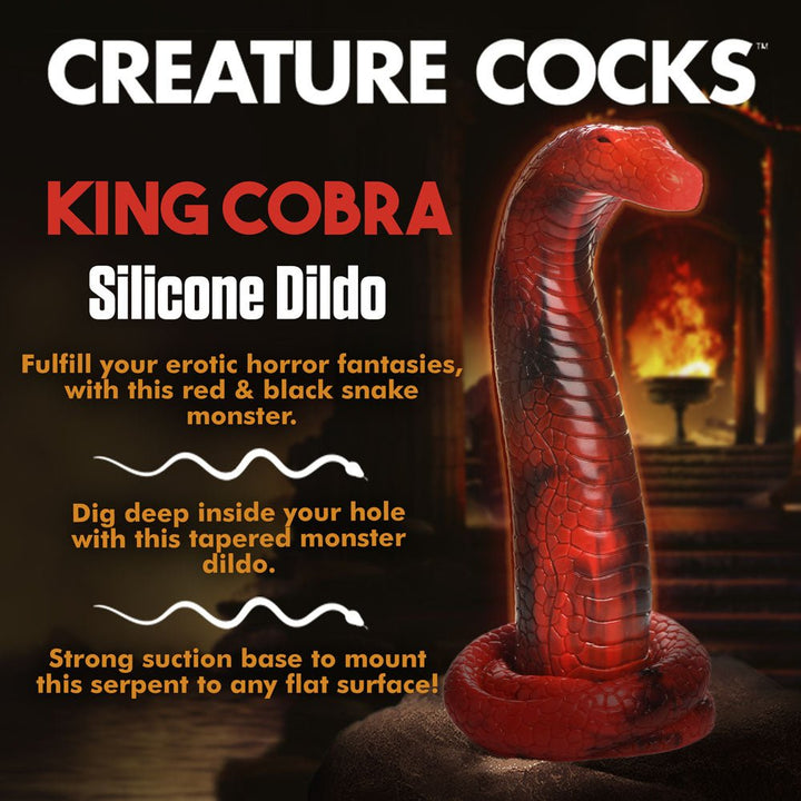 Buy Creature Cocks King Cobra Silicone Dildo - Red 21.4 cm Fantasy Dildo – Naughtyhut NZ sex toys online. Discreet delivery & top brands.