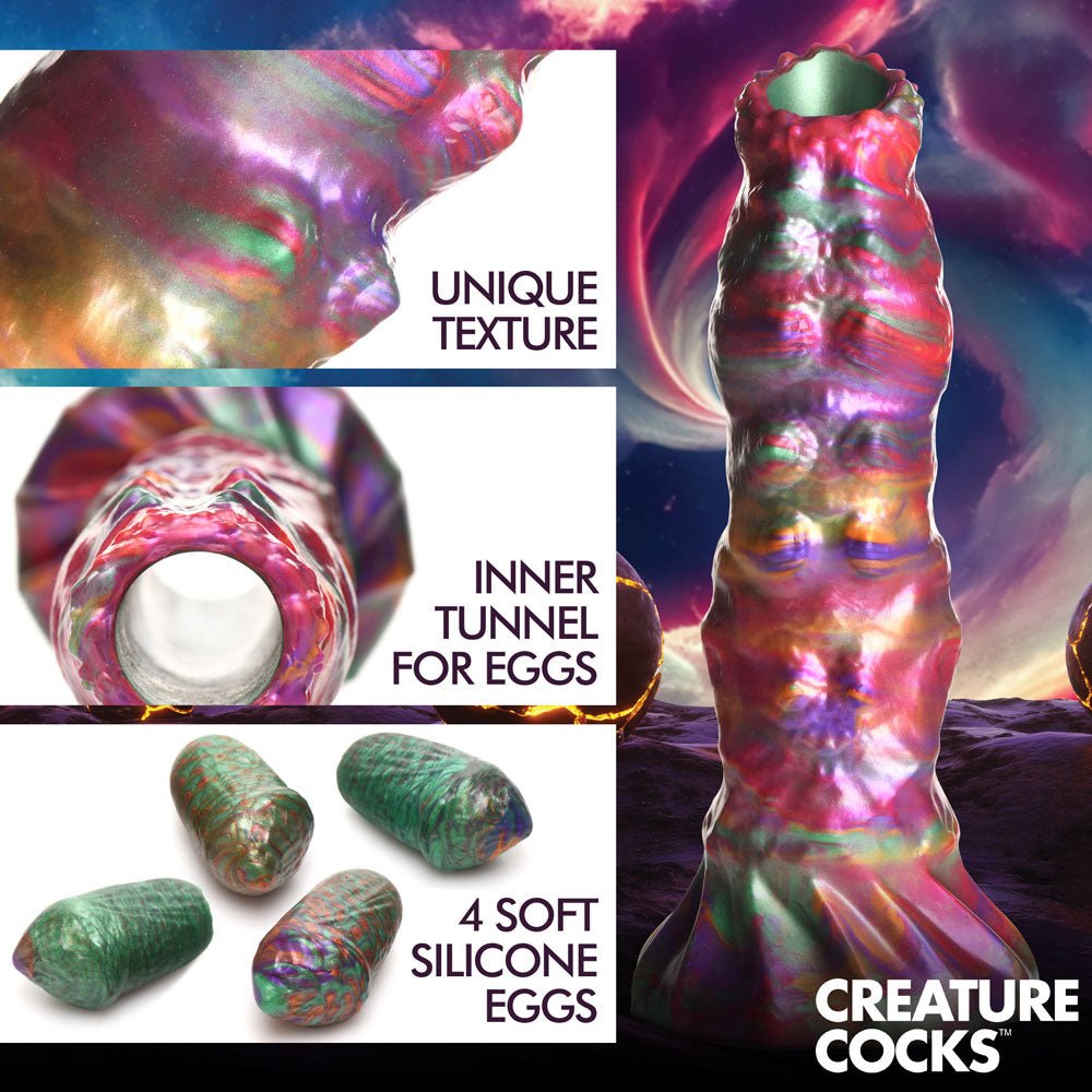 Buy Creature Cocks Larva Silicone Dildo - Coloured 22.9 cm Fantasy Dildo with Eggs – Naughtyhut NZ sex toys online. Discreet delivery & top brands.