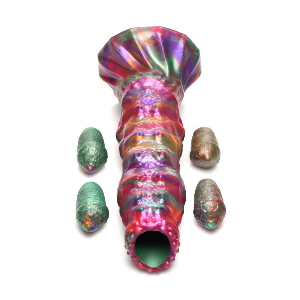 Buy Creature Cocks Larva Silicone Dildo - Coloured 22.9 cm Fantasy Dildo with Eggs – Naughtyhut NZ sex toys online. Discreet delivery & top brands.