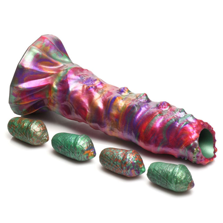 Buy Creature Cocks Larva Silicone Dildo - Coloured 22.9 cm Fantasy Dildo with Eggs – Naughtyhut NZ sex toys online. Discreet delivery & top brands.