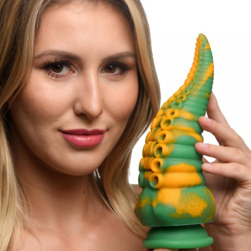 Buy Creature Cocks Monstropus Tentacled Monster Silicone Dildo - Green/Yellow 21.6 cm Fantasy Dildo – Naughtyhut NZ sex toys online. Discreet delivery & top brands.
