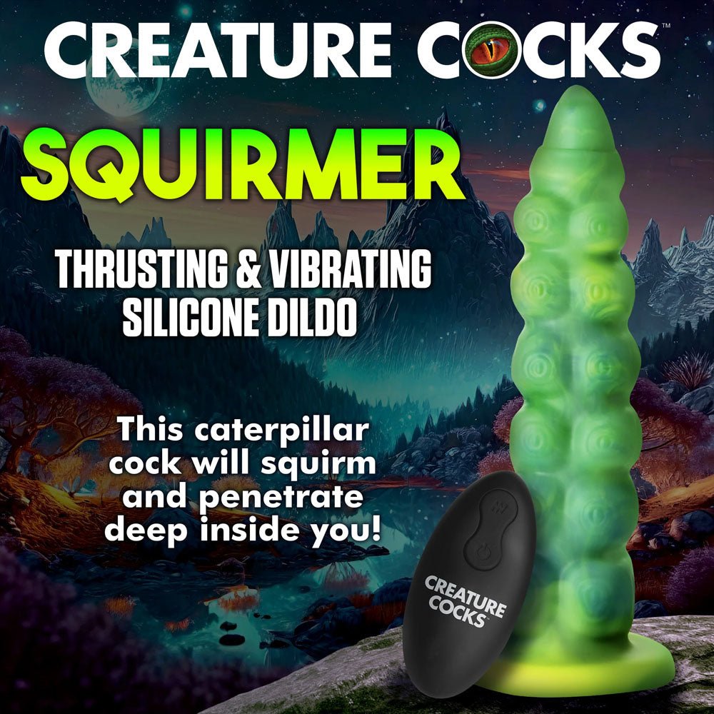 Buy Creature Cocks Squirmer - Green 22.3 cm USB Rechargeable Thrusting Fantasy Dildo – Naughtyhut NZ sex toys online. Discreet delivery & top brands.