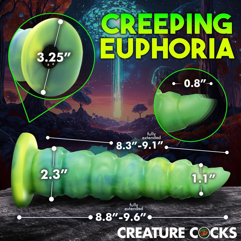 Buy Creature Cocks Squirmer - Green 22.3 cm USB Rechargeable Thrusting Fantasy Dildo – Naughtyhut NZ sex toys online. Discreet delivery & top brands.