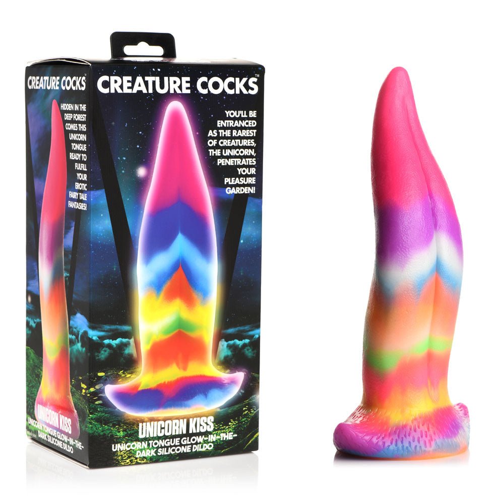 Buy Creature Cocks Unicorn Kiss Silicone Dildo - Coloured 21.4 cm Fantasy Unicorn Tongue Dildo – Naughtyhut NZ sex toys online. Discreet delivery & top brands.