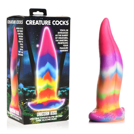 Buy Creature Cocks Unicorn Kiss Silicone Dildo - Coloured 21.4 cm Fantasy Unicorn Tongue Dildo – Naughtyhut NZ sex toys online. Discreet delivery & top brands.