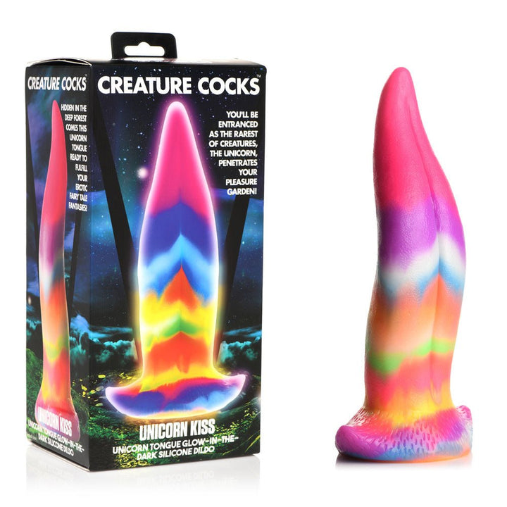 Buy Creature Cocks Unicorn Kiss Silicone Dildo - Coloured 21.4 cm Fantasy Unicorn Tongue Dildo – Naughtyhut NZ sex toys online. Discreet delivery & top brands.