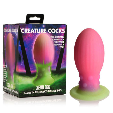 Buy Creature Cocks Xeno Egg - Glow in Dark Pink 13.3 cm Large Fantasy Plug – Naughtyhut NZ sex toys online. Discreet delivery & top brands.