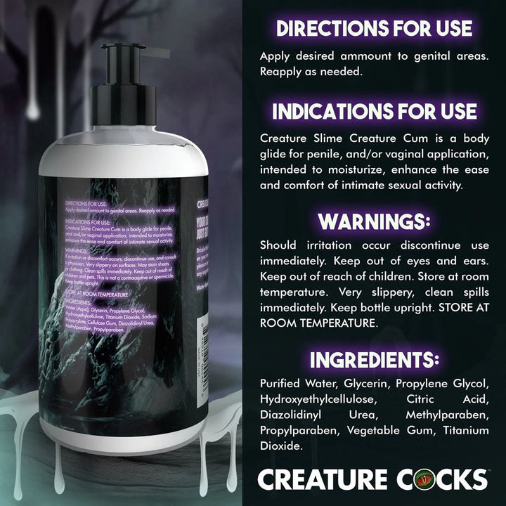 Buy Creature Slime by Creature Cocks - Creature Cum - Cum Lubricant - 473 ml Pump Bottle – Naughtyhut NZ sex toys online. Discreet delivery & top brands.