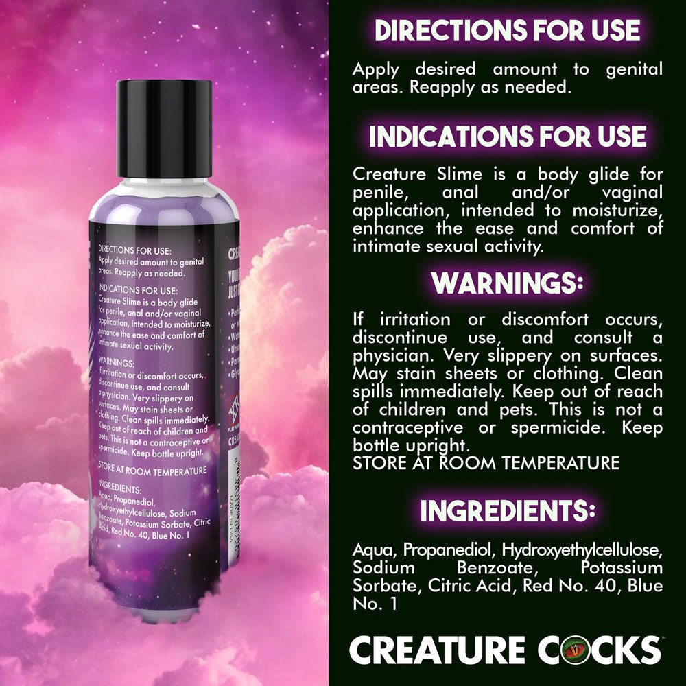 Buy Creature Slime by Creature Cocks - Purple Slime - Purple Water Based Lubricant - 118 ml Bottle – Naughtyhut NZ sex toys online. Discreet delivery & top brands.