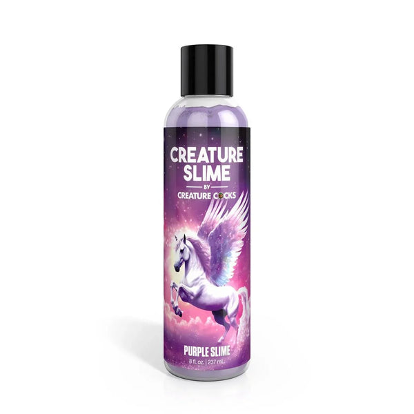 Creature Cocks Purple Slime lubricant, taller 237 ml bottle of purple liquid, pegasus label