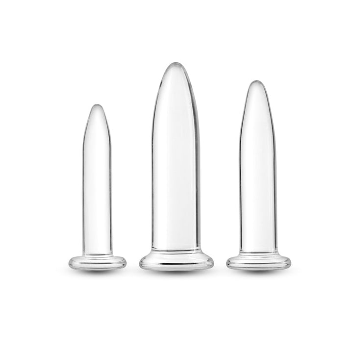 Buy Crystal - 3pc Trainer Kit - Clear - Clear Glass Anal Plugs - Set of 3 Sizes – Naughtyhut NZ sex toys online. Discreet delivery & top brands.